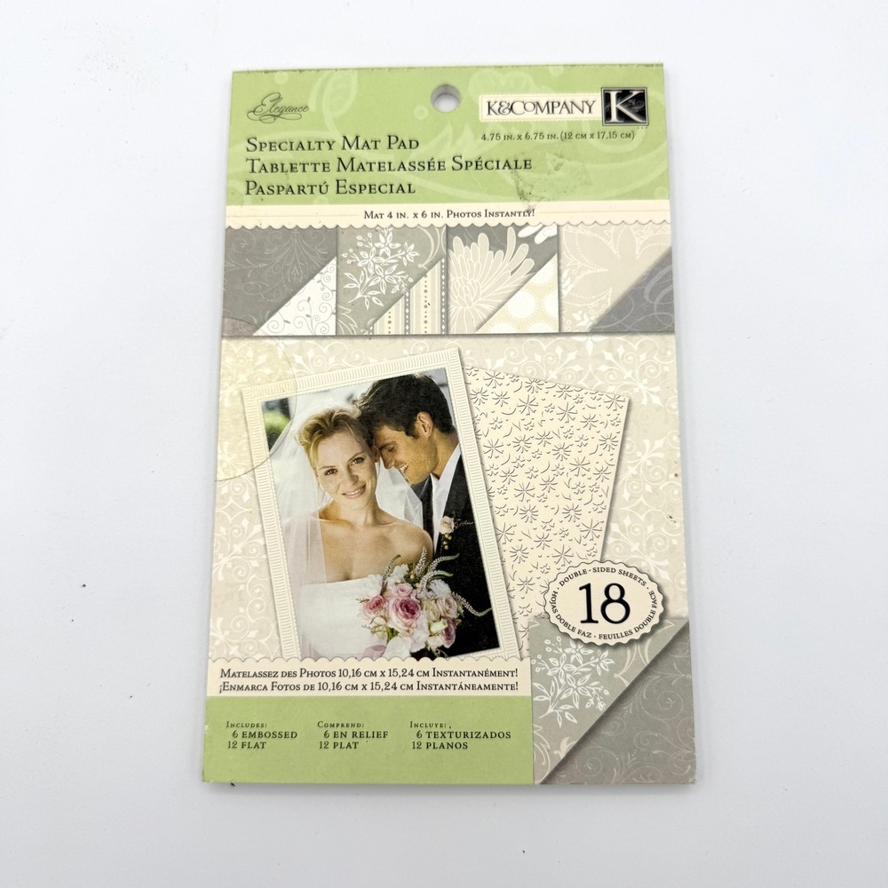 K&Company Elegance Specialty Mat Pad 4.75x6.75 Scrapbook Paper 18 Sheets